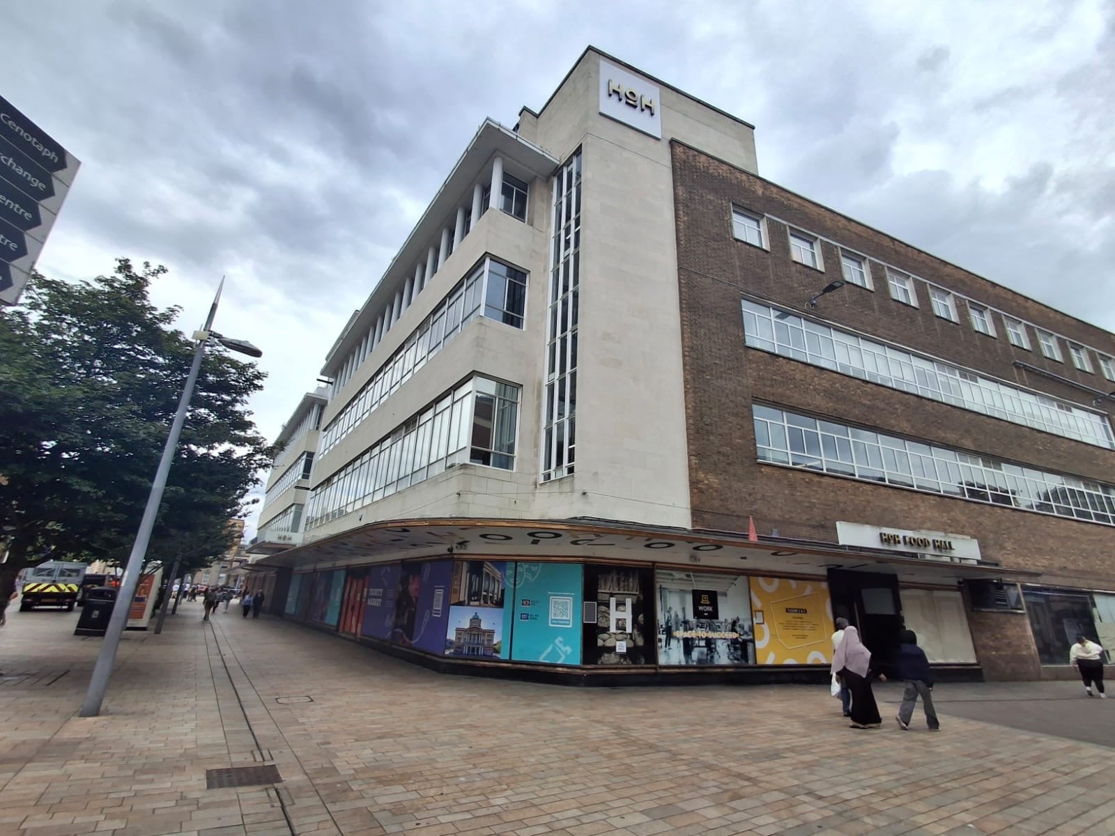 The building seen from the street corner
